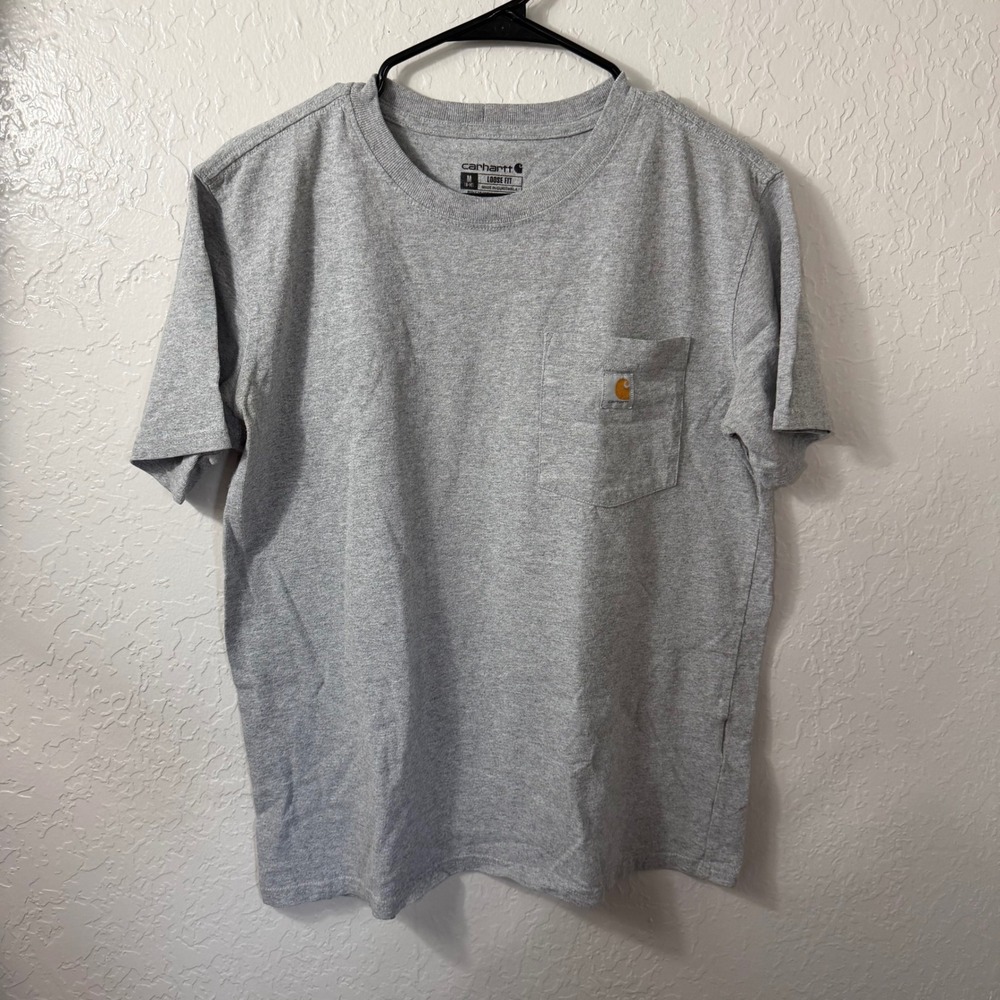 Carhartt Mens Loose Fit Heavyweight Short Sleeve Pocket T-Shirt Heather Gray M
